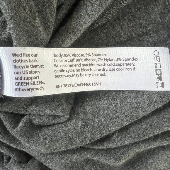 Eileen Fisher Viscose Jersey Mock Neck Tunic Top, Ash Gray, Size XS - Picture 7 of 8